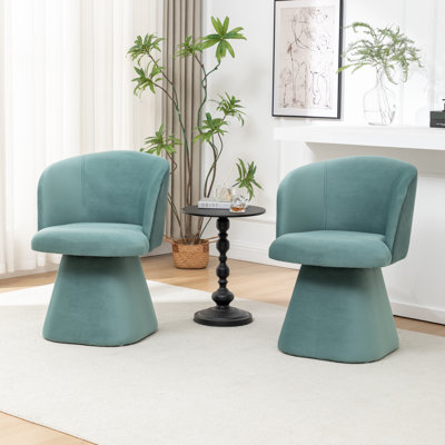 Chaise rembourrée pivotante en velours Dantzler