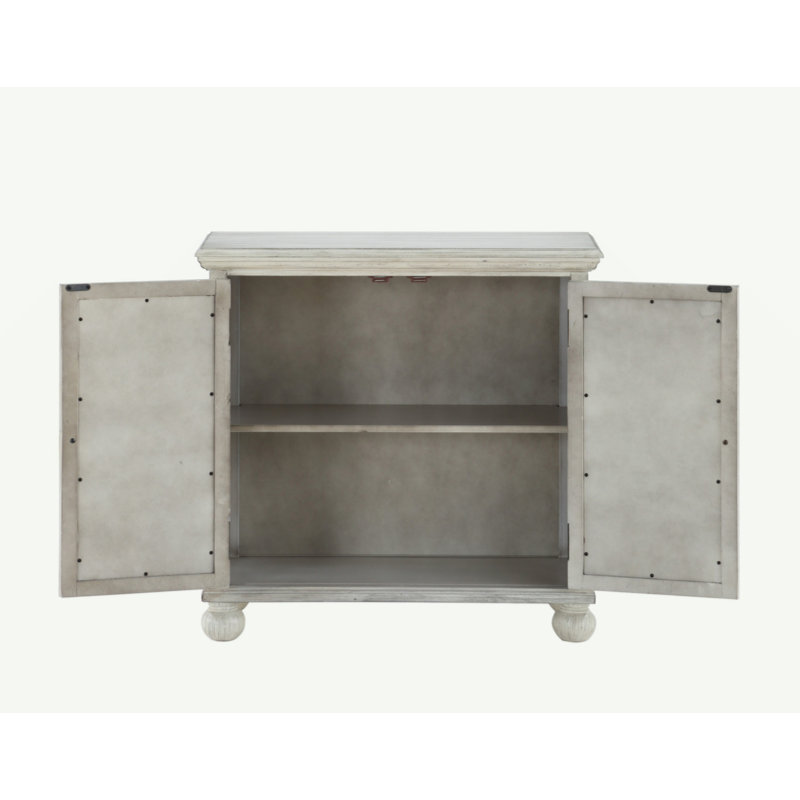 Armoire de rangement classique 1 pièce Colusa, Blanc antique
