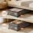 Under Bed Storage Container With Wheels And Clear Lids, Large Capacity Rolling Organizer For Clothes, Shoes, Blankets, Adjustable Height, Durable Fabric And Metal Frame