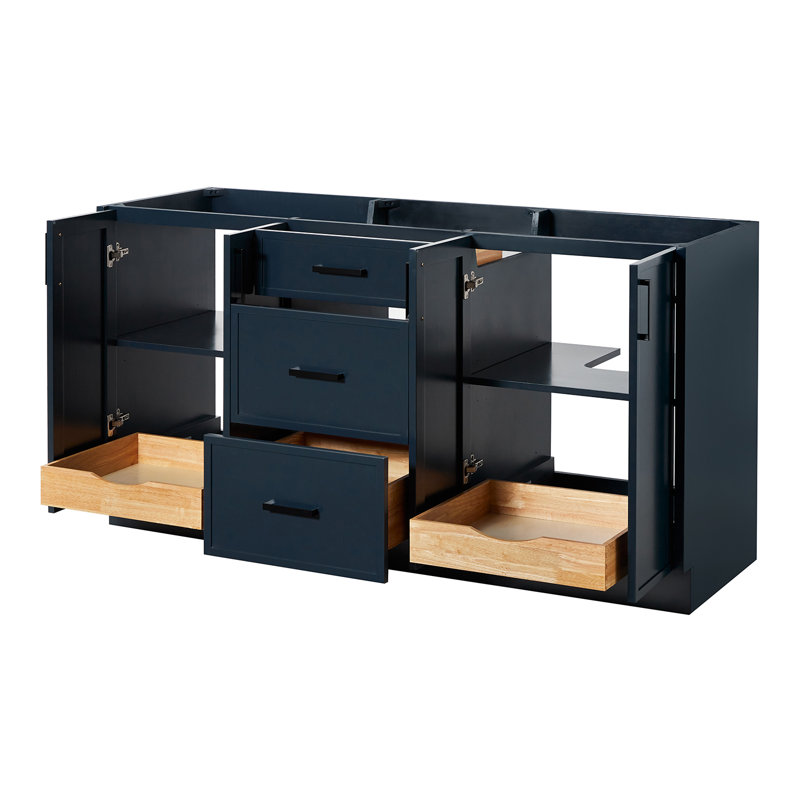 Armoire à double cuve en chêne Ariel Kelley, Marine
