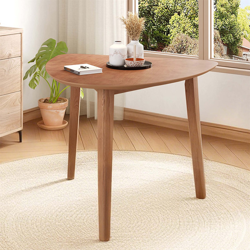 Table triangulaire en bois - Table d'appoint géométrique moderne peu encombrante pour le salon, la chambre à coucher et les petits espaces