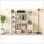 Garde-robe de style ouvert avec rails suspendus, tablettes et tiroirs