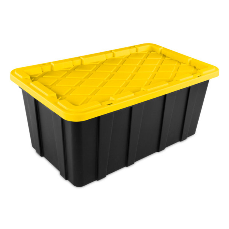 Sterilite 38 Gallon Industrial Stackable Storage Tote Lidded Containers, 12 Pack