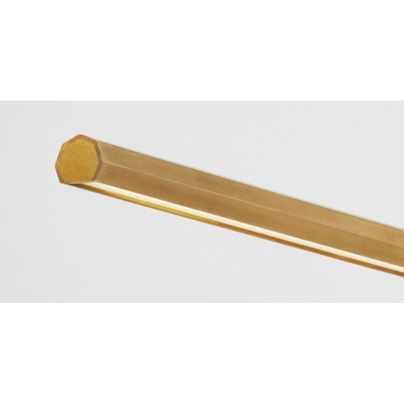 Plural Faceted Picture Light, Hand Rubbed Antique Brass, 0.7" H x 30" W x 8.9" D, 20.8