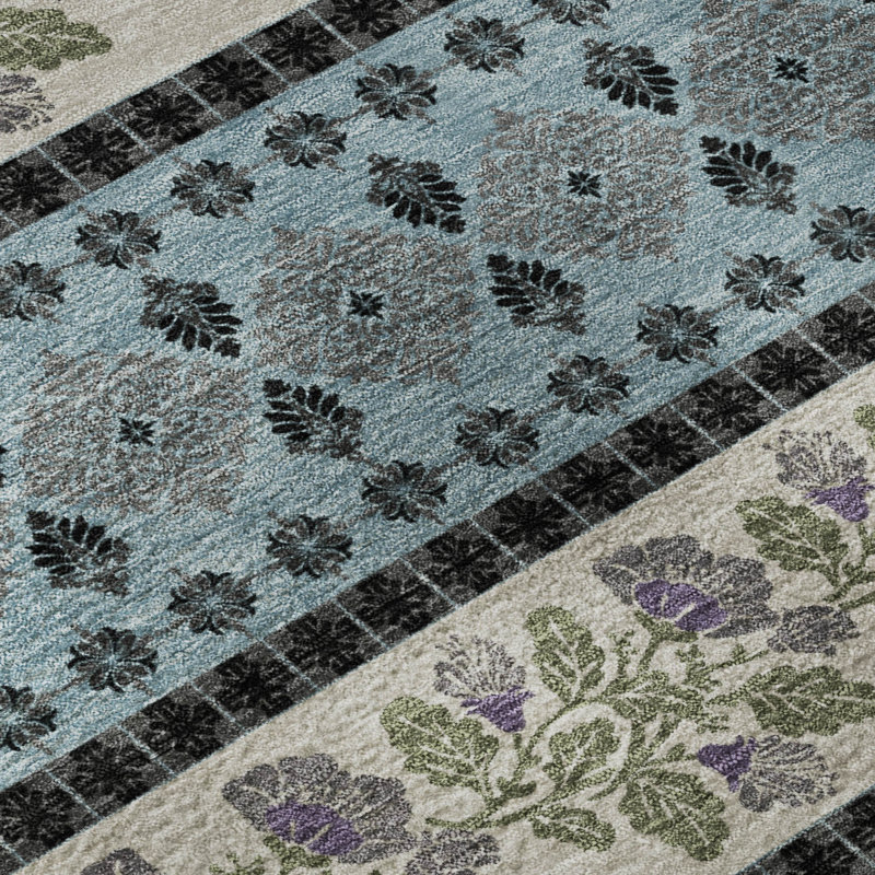 Tapis de qualité supérieure lavable à la machine Mayfield AMF2465, Turquoise, 8 pi x 10 pi