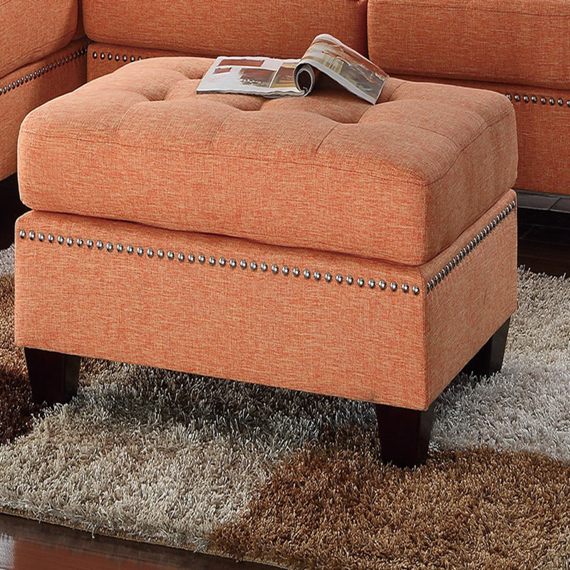Canapé-lit modulaire réversible 3 pièces Modern, Tissu orange