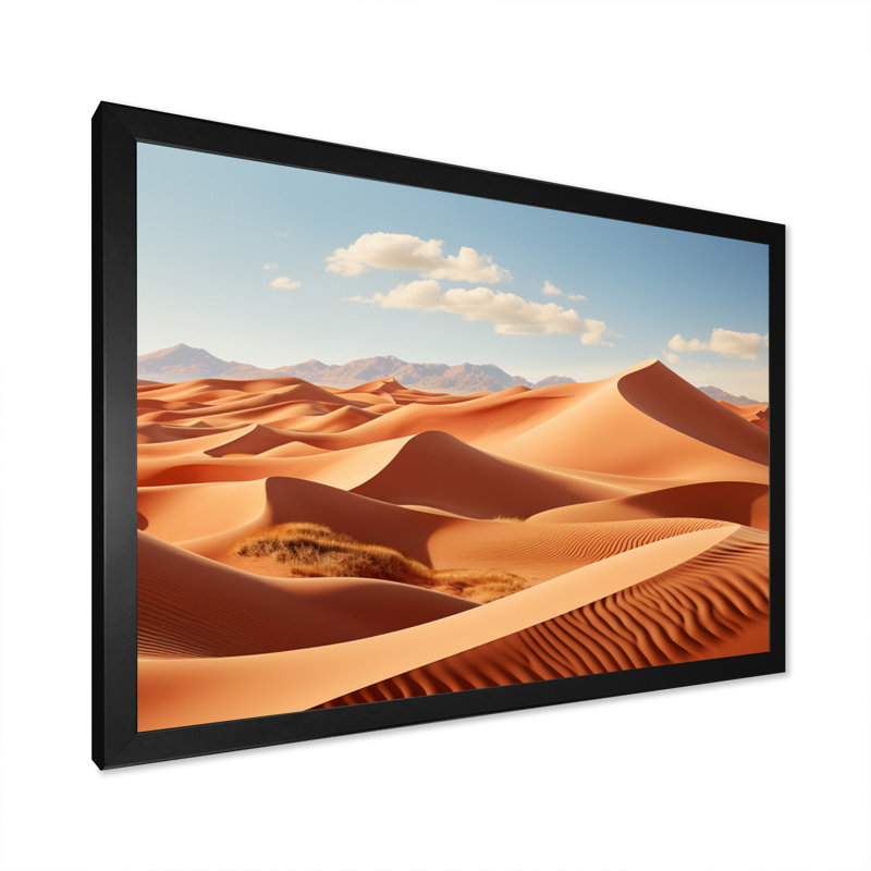 Desert White Dunes Majesty II - impression, H 16 po x l 32 po x P 1 po, Cadre simple noir