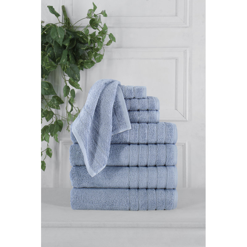 Abeer Luxury Turkish Cotton Towel Set - Soft, Absorbent, and Durable - Ideal for Bathroom, Spa, and Everyday Use - Set of 8