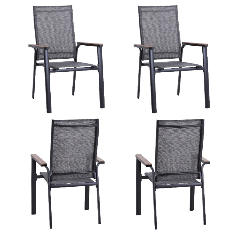 Fauteuil de patio empilable en aluminium Alyah