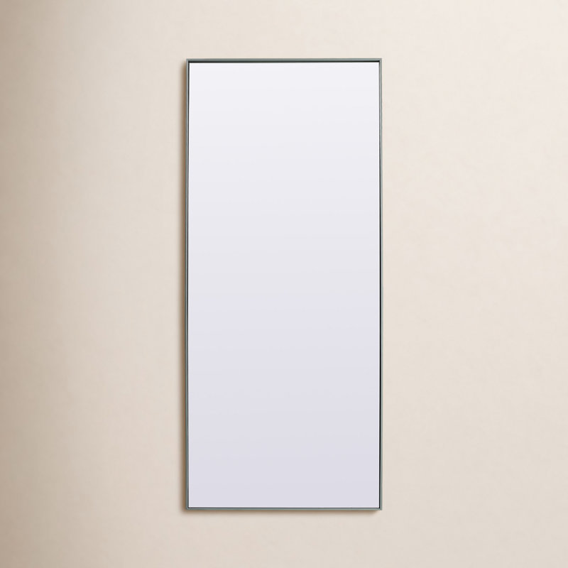 Sabine Metal Rectangle Floor Mirror, 72" x 30", Silver