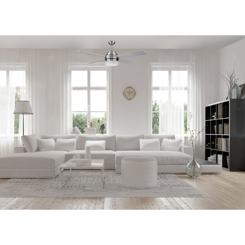 Ventilateur de plafond standard à 4 pales de 52 po avec télécommande et ensemble d'éclairage inclus Farnam, Remote