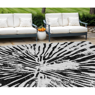 Tapis intérieur noir lavable abstrait 9 pi x 12 pi