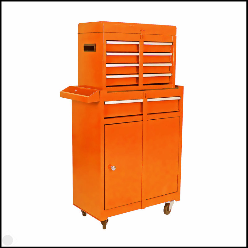 Coffre à outils roulant, boîte à outils à 5 tiroirs avec roues verrouillables, tiroirs coulissants, plateau amovible et tablette réglable, armoire de rangement pour atelier de garage