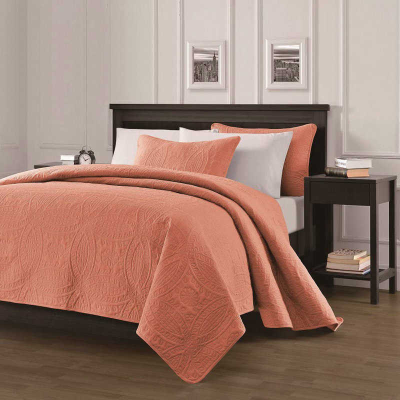 Austin Blue King Microfiber Reversible Bedspread Set