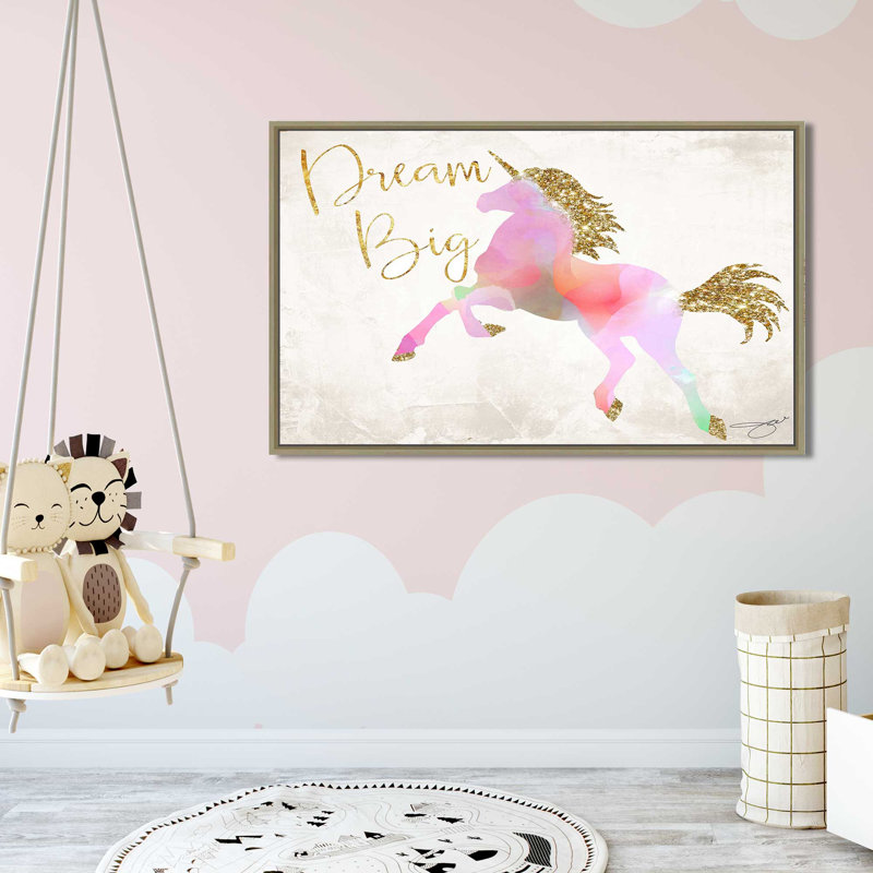«Dream Big (Horizontal)» par Jodi - impression, Cadre flottant champagne, H 39,5 po x l 63,5 po x P 2 po
