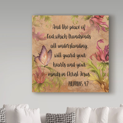 Deagen «Floral Bible Verse 2», art textuel sur toile tendue