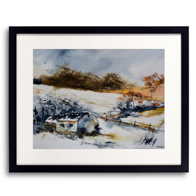 A Few Houses In Winter Print by Pol Ledent
