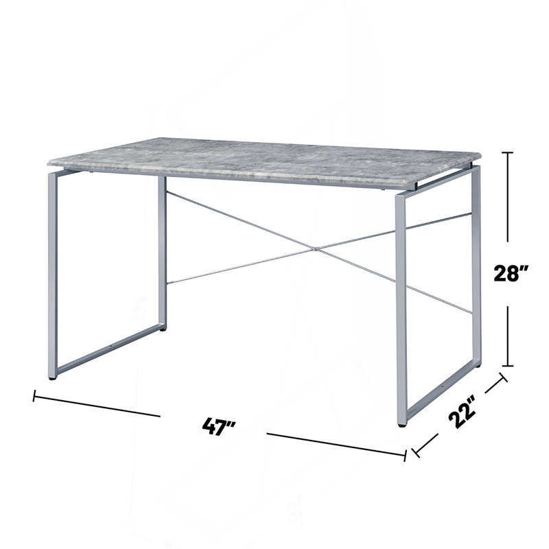 Bureau d'écriture rectangulaire en faux béton