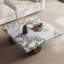 Table basse carrée en métal fritté blanc + métal-129691238