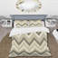 Ensemble de housse de couette traditionnelle à chevrons beige et gris-109147777