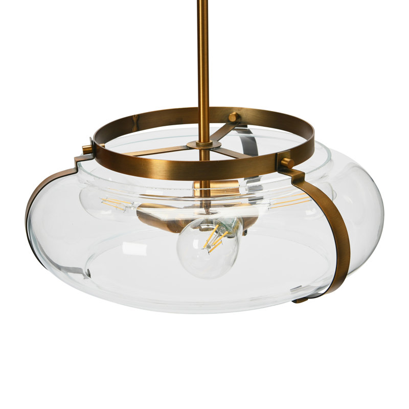 Plafonnier en verre et métal, Bronze brossé