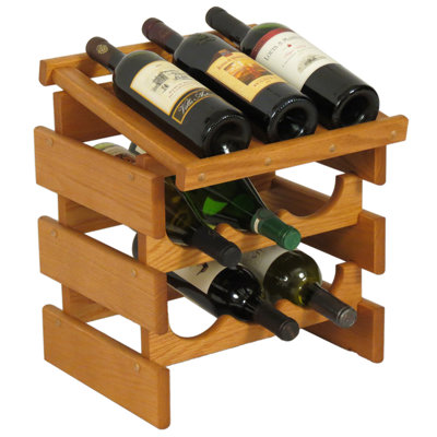 Geis 9 Bottle Solid Wood Tabletop Wine Bottle Rack