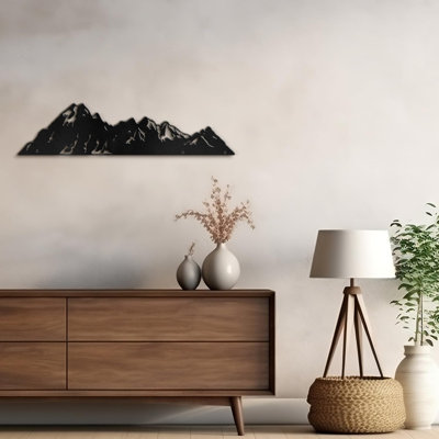 Erupting Volcano Mountain Modern Abstract Wall Accent Sculpture Décoration murale en métal