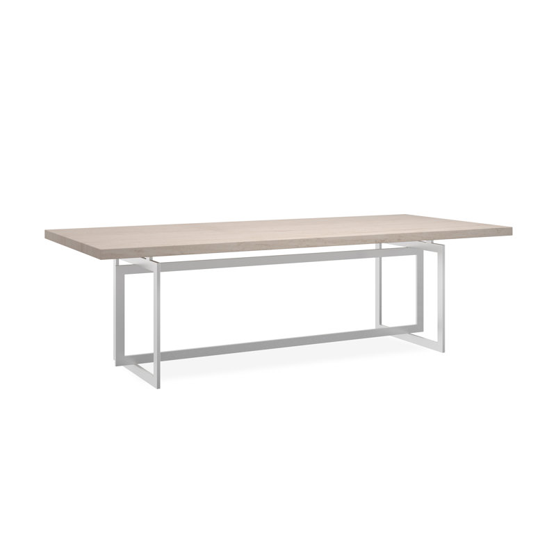 Caracole Classic Stone Dining Table, Silver, Beige