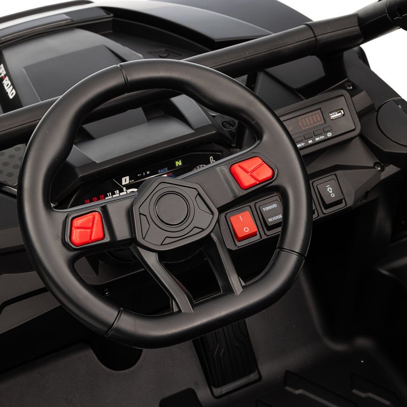 Black 24V 2-Seater Off-Road UTV Ride-On with Remote Control