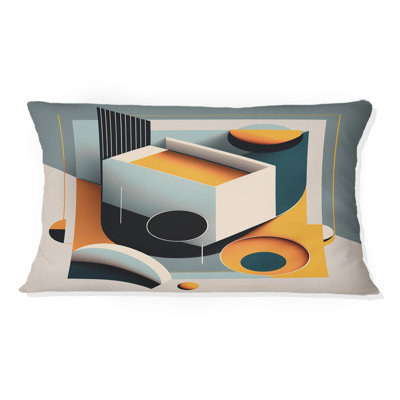 Minimal Bauhaus Dimensions I - Abstract Geometric Printed Throw Pillow