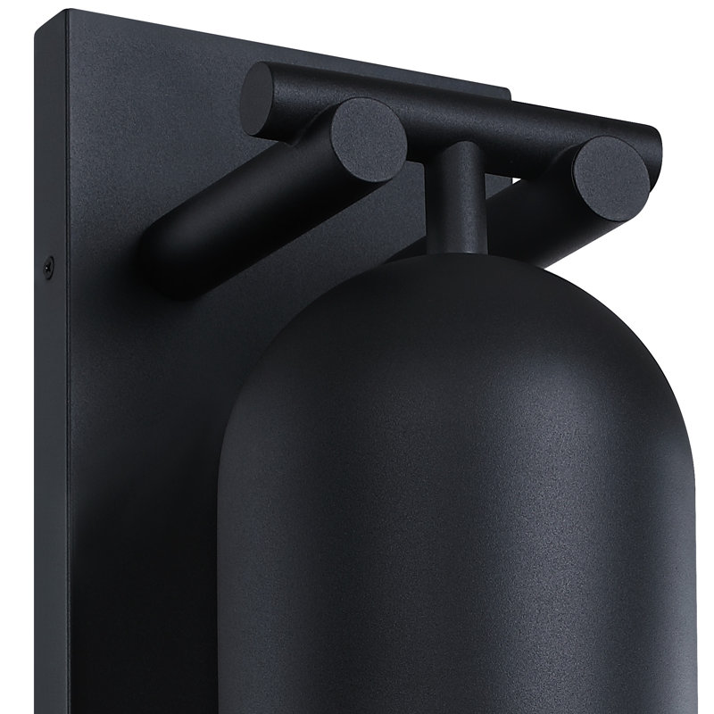 Elvis1-Light Black Outdoor Wall Sconce Light for Porches, 22" H x 7" W x 8.5" D