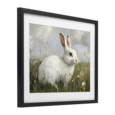 «Wild Bunny», reproduction encadrée sous verre, par Petal Prints Design