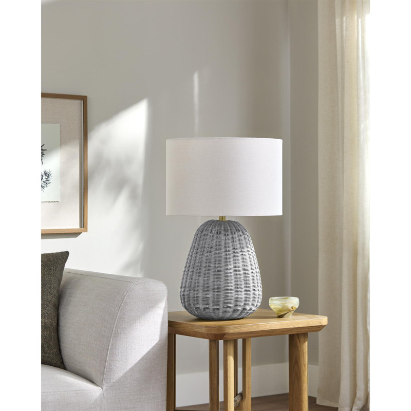 Ollie Table Lamp, Gray, White