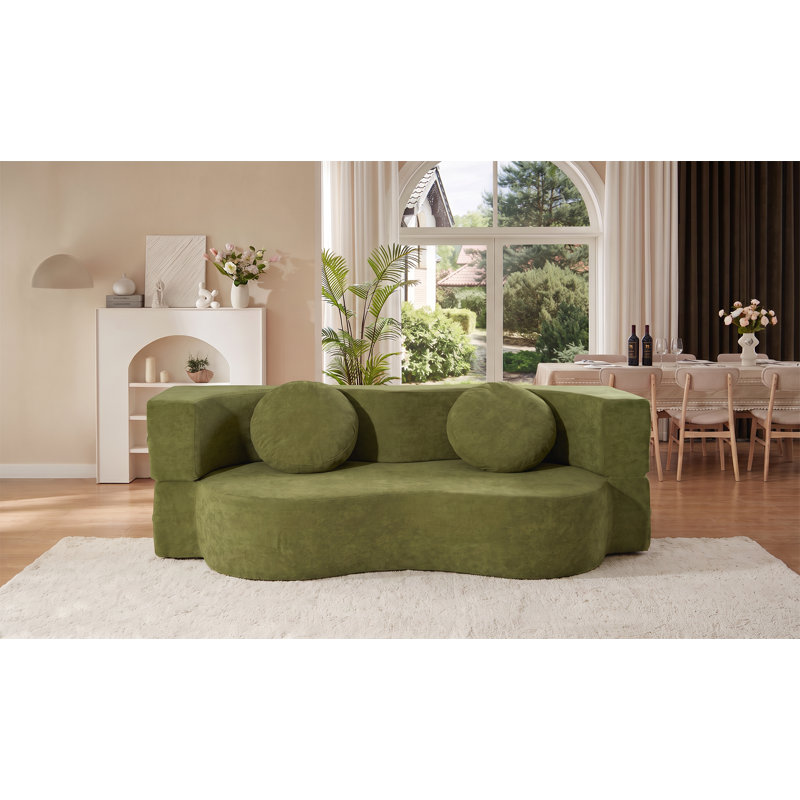Upholstered 78.7 " Sofa Bed, Green