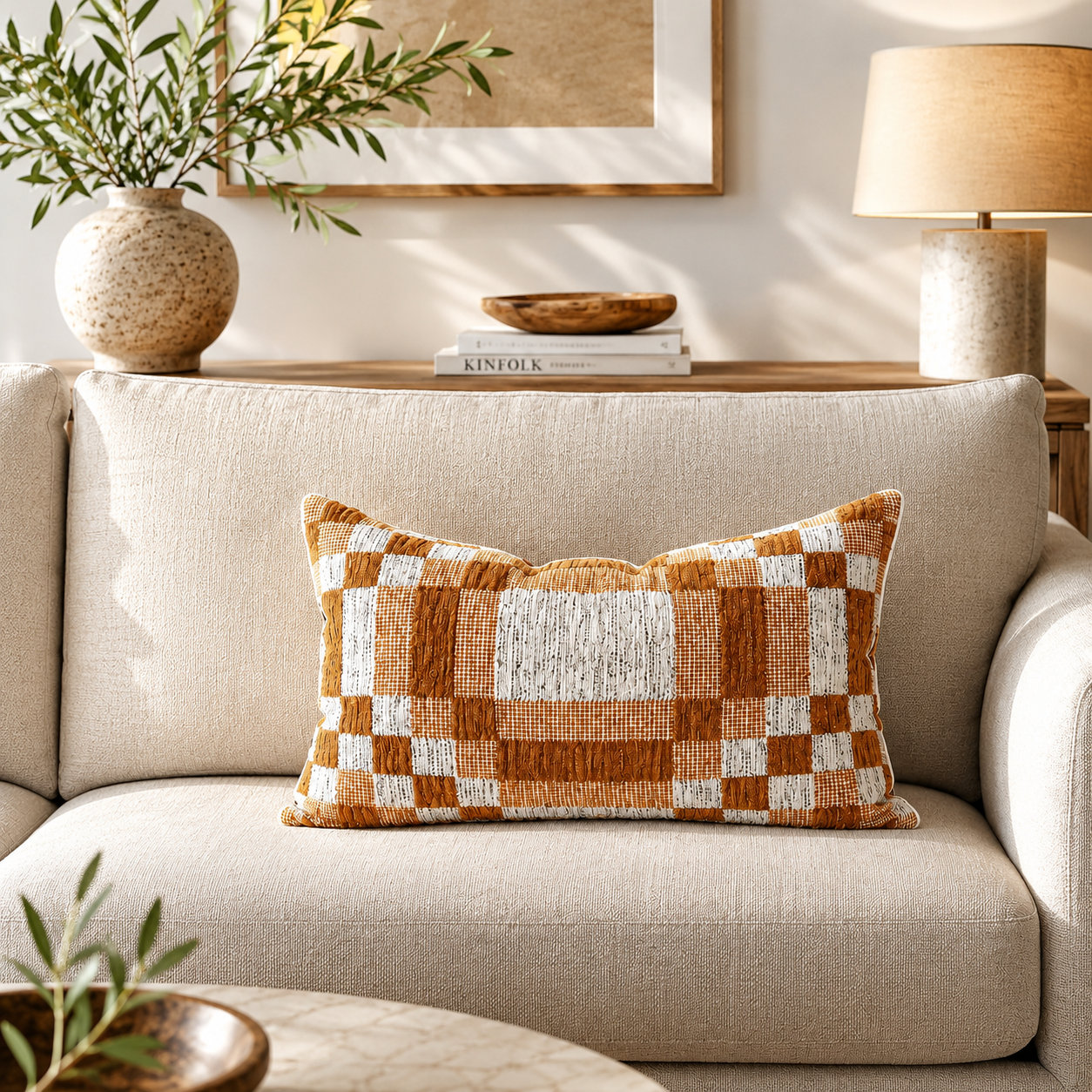 Langdon 24" x 14" Throw Pillow, Mustard