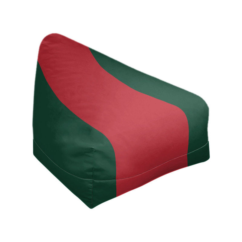 Bean Bag Cover, 30" H x 27" W x 2" D, Forest Green/Iron Range Red