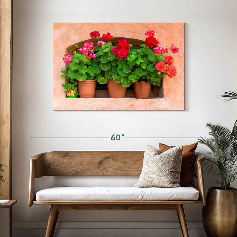 Harnek Potted Geraniums, 30" H x 45" W