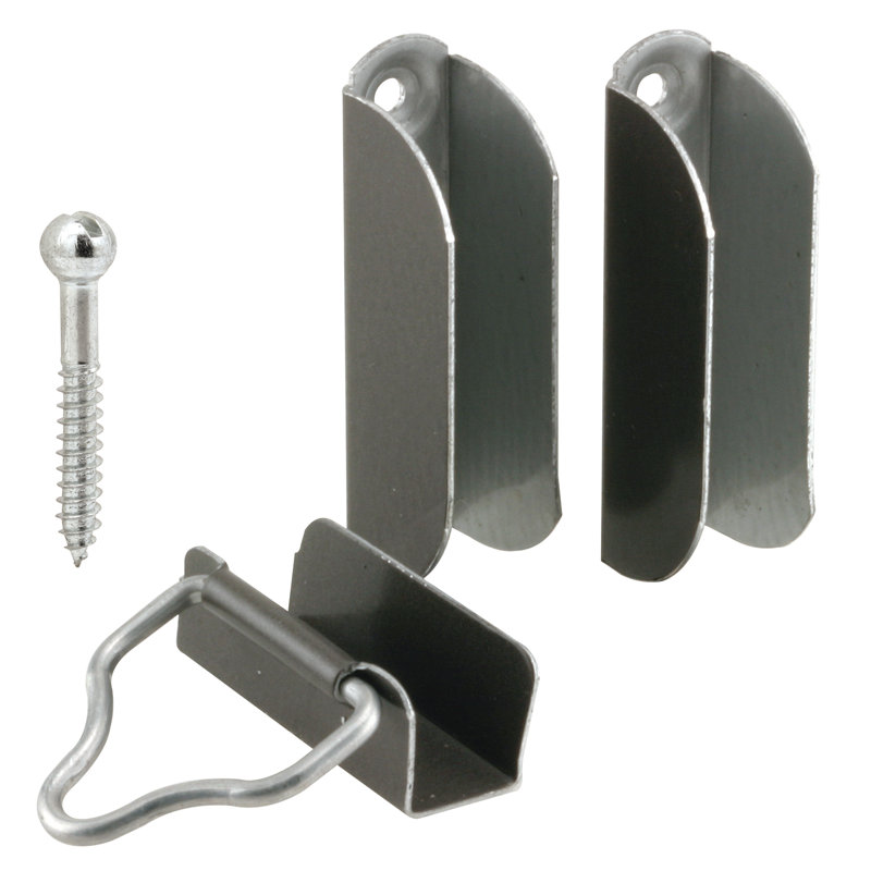 Cintre supérieur et loquets inférieurs en aluminium 7/16 po Prime-Line, Bronze
