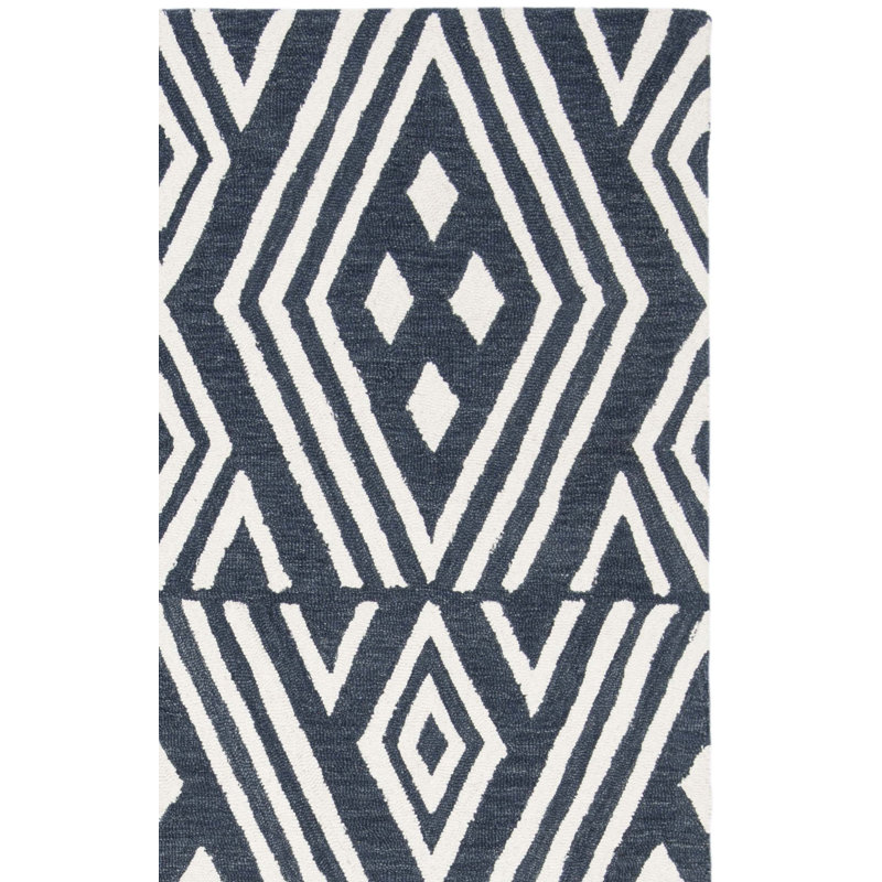 Tapis géométrique en laine, coton et ardoise Lauren Ralph Lauren Imani, Rectangle 8 pi x 10 pi