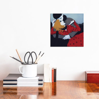 Lovers by Anikó Salamon - Wrapped Canvas Painting