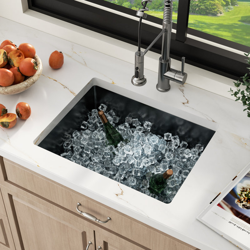 23" L Bar Sink Single Bowl 16 Gauge Stainless Steel Undermount Kitchen Sink with Bottom Grid, 10" H x 23" L x 18" W