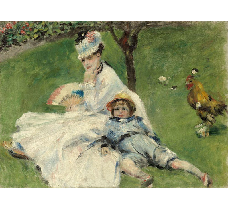 Fleur de lys vivante, Pierre, Auguste, reproduction d'art sur toile tendue sous le titre: madame Monet et son fils