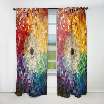 Lucca - Abstract Spirals Curtain - Room Darkening Abstract Curtain - 1 Panels