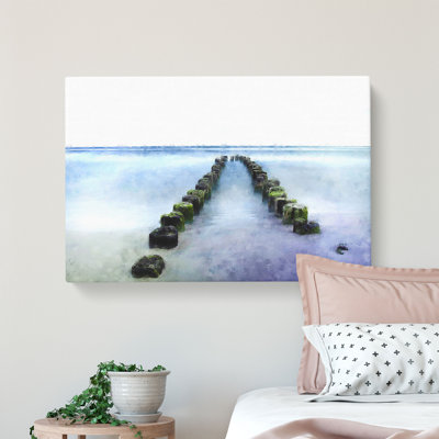 Breakwater In The Baltic Sea - Wrapped Canvas Painting