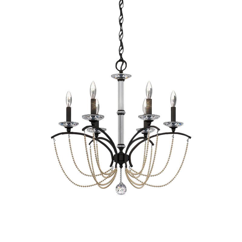 Priscilla 6 - Light Chandelier, Black /Bronze PearlĀ