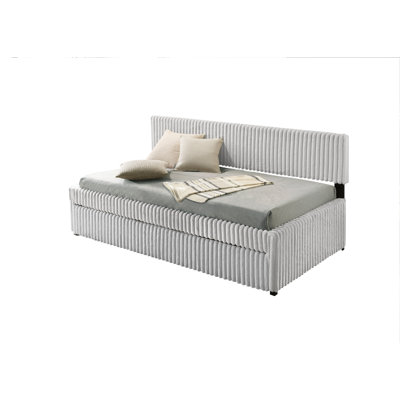 Twin Day Bed With Trundle In Corduroy Velvet