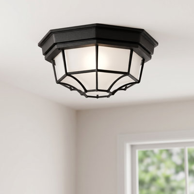 Luminaire à 1 lumière de plafond avec verre givré Erten