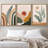 Mid Century Modern Boho Sun Forest Plant - 3 Piece Floater Frame Graphic Art Set on Canvas-73721019-73721026