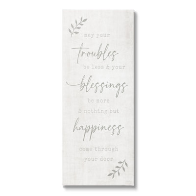 Troubles Less Blessings More Motivational - Single Picture Frame Textual Art on MDF