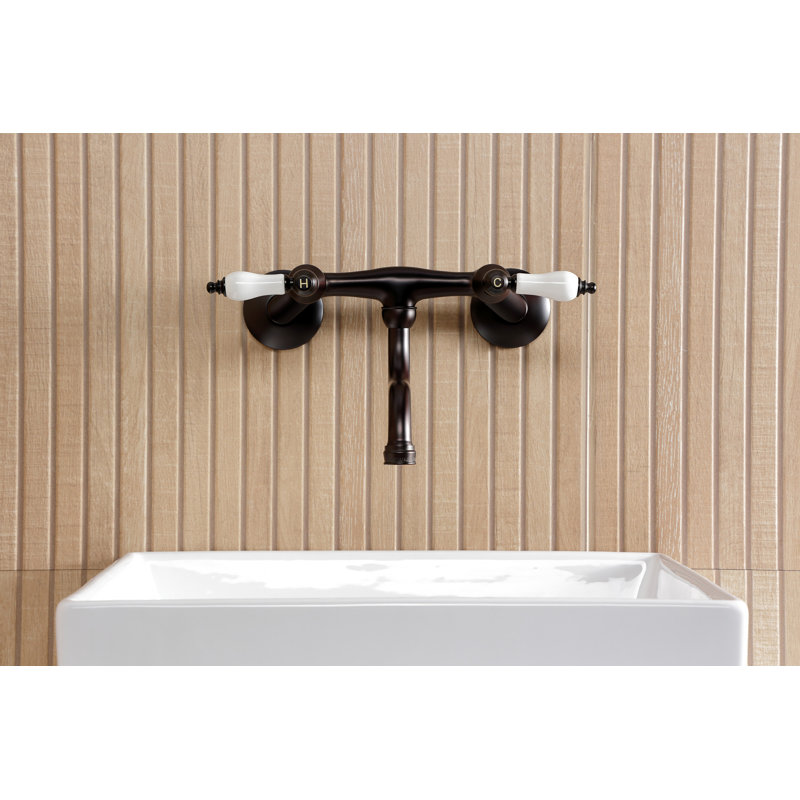 Kingston Brass Kingston Two-Handle 2-Hole Wall Mount Bathroom Faucet